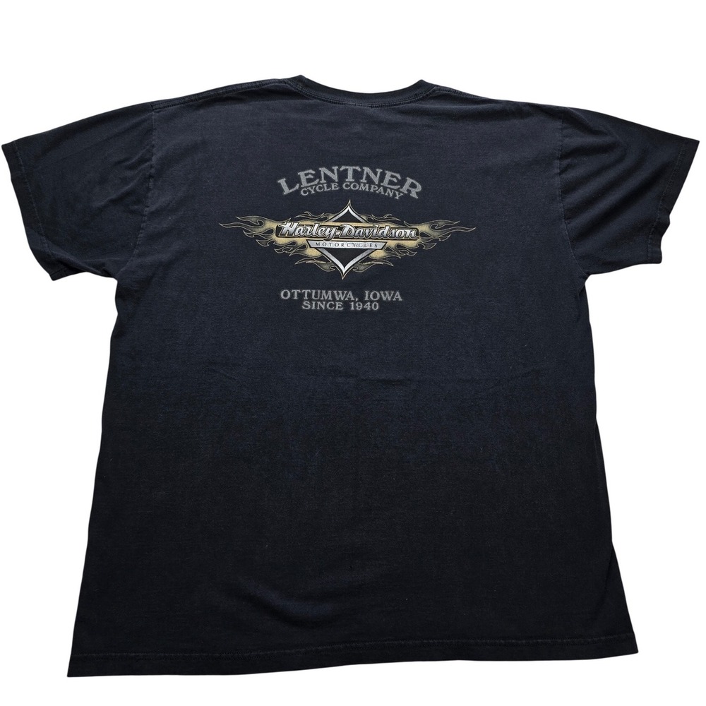 Harley Davidson Proper Attire Black T-Shirt Lentner‎ Iowa Graphic Mens XL Biker - Picture 2 of 9